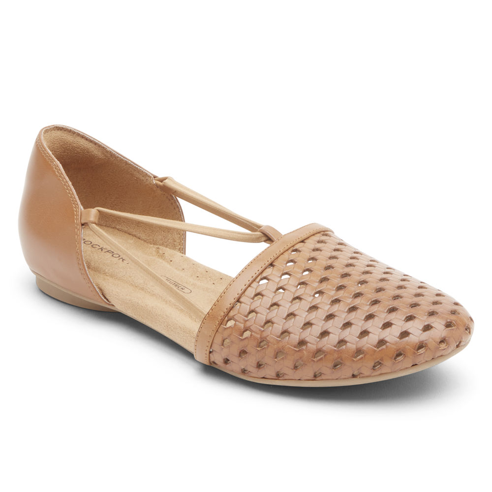 Rockport Womens Flats Pink - Reagan Perforated - UK 260-WEFHYV